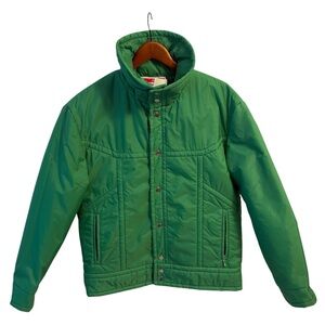 Vintage White Stag Green Gorpcore Ski Jacket | 90s Y2K Style Retro Jacket